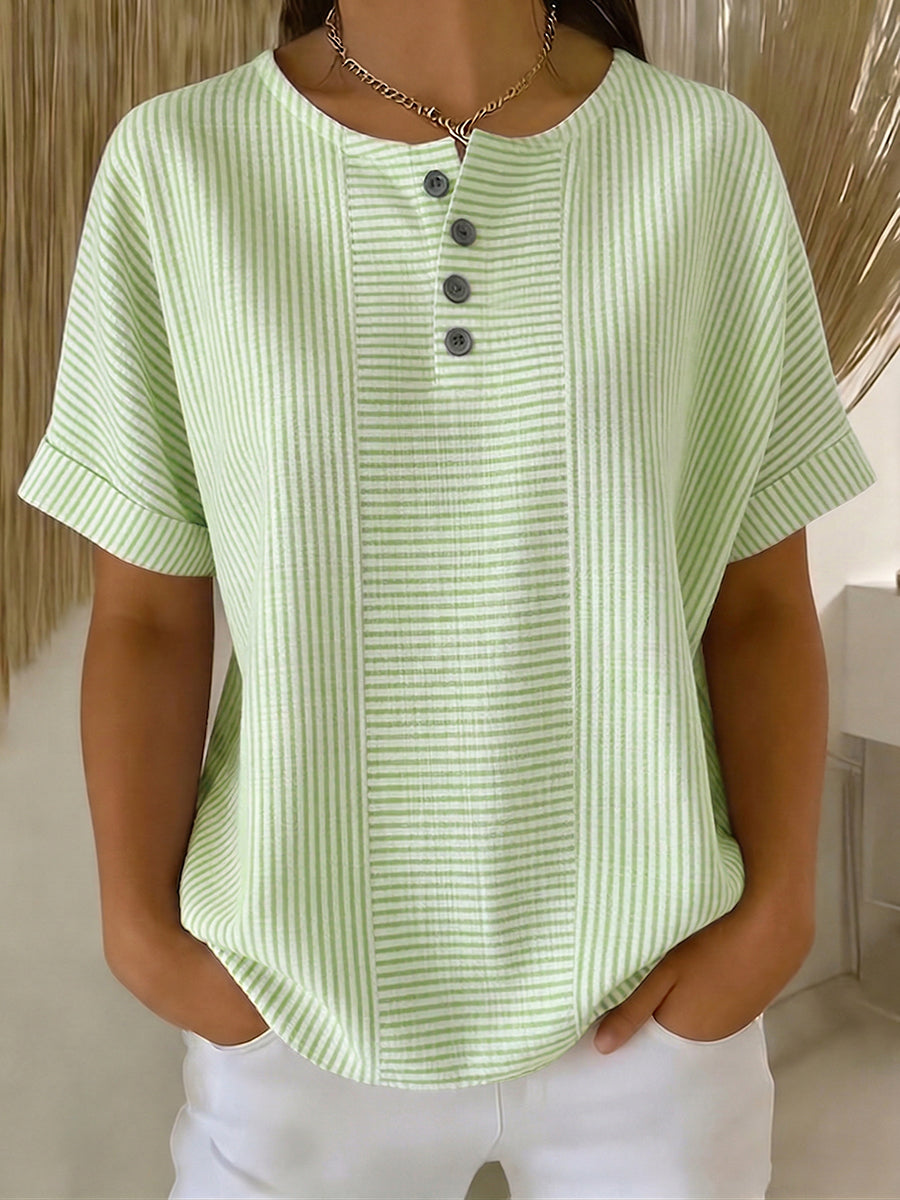 Okada |リラックスストライプブラウス